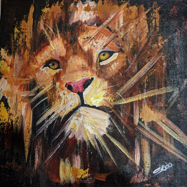 Abstract Lion Face